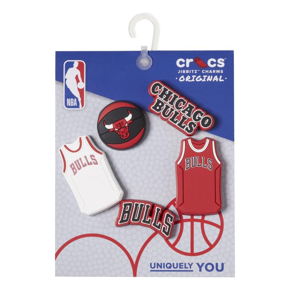 Crocs Jibbitz NBA Chicago Bulls 5 Pack Shoe Charms | Jibbitz for Crocs