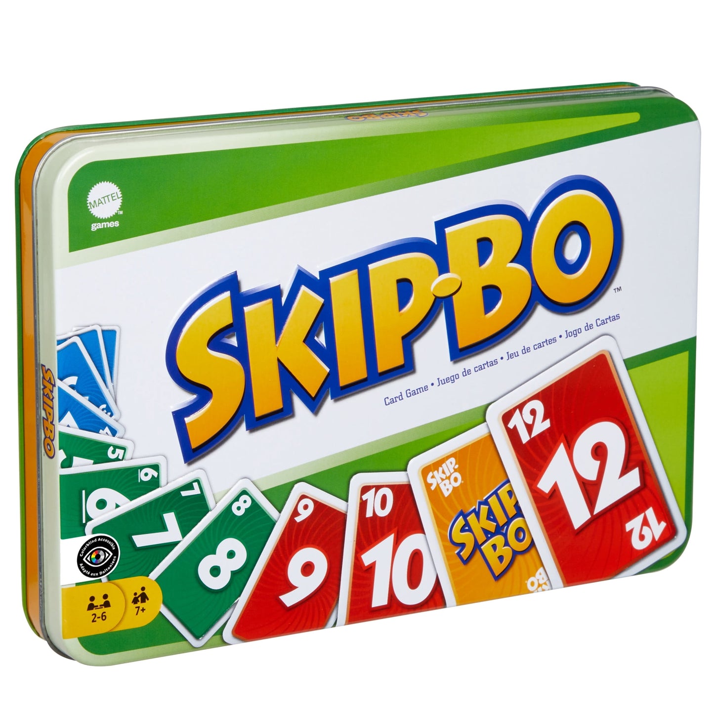 Mattel Games Skip-Bo Card Game in Storage Tin, for 2-6 Players