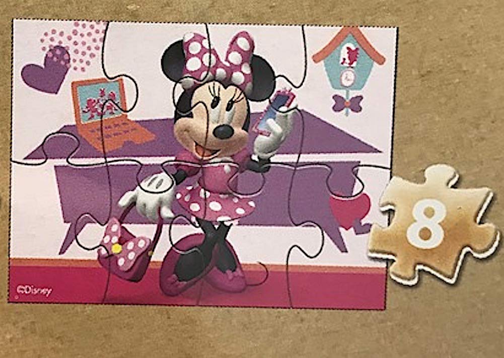Spin Master Minnie Mouse 5 Jigsaw Puzzles with Wood Storage Box