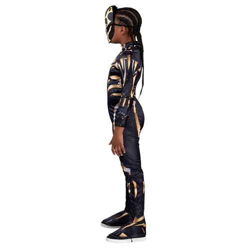 Marvel Black Panther Official Youth Halloween Costume - Premium Quality Padded Jumpsuit with Plastic Mask (L)