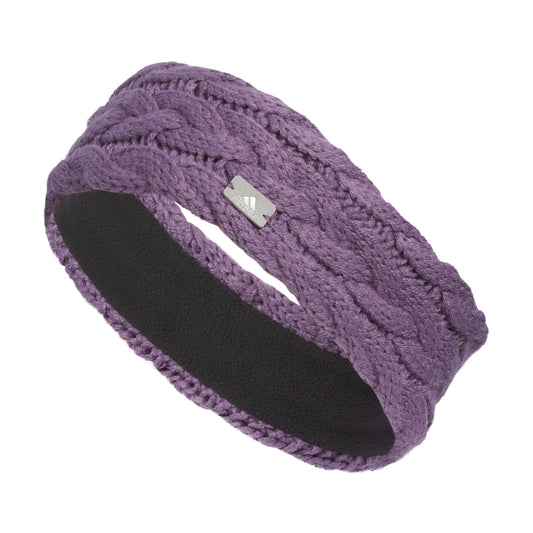 adidas Women's Fashion Knit Headband, Shadow Violet/Grey/Silver Metallic