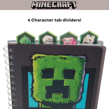 Minecraft Movie Tab Journal Notebook for Kids, Spiral Bound, 96 Lined Pages, 8 x 7 inches