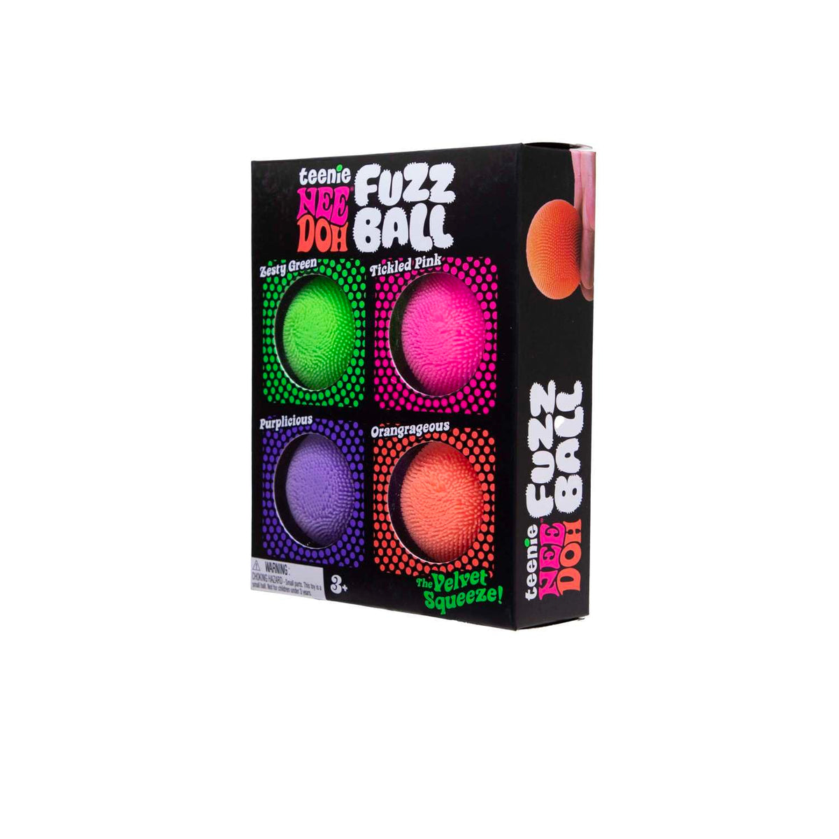 Schylling NeeDoh Teenie Fuzz Ball 4 Pack, 1.5-inch Sensory Squeeze Ball
