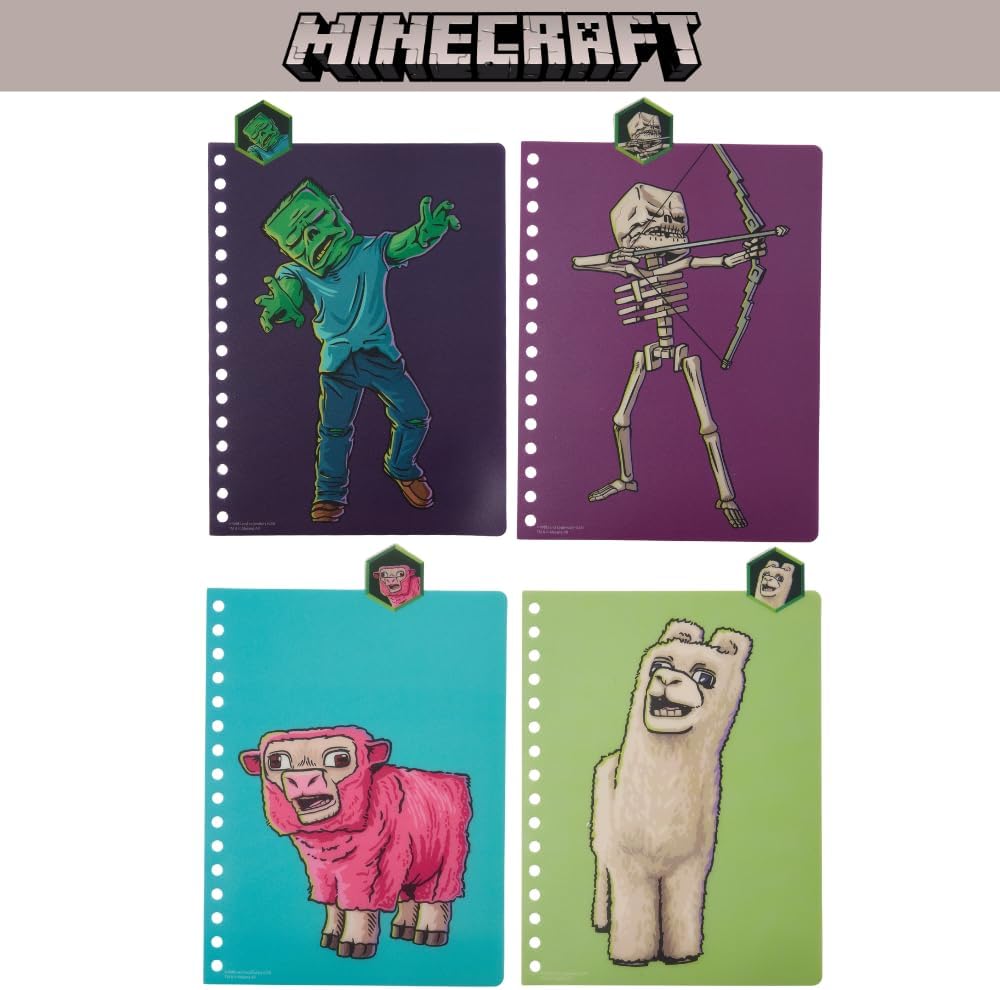 Minecraft Movie Tab Journal Notebook for Kids, Spiral Bound, 96 Lined Pages, 8 x 7 inches