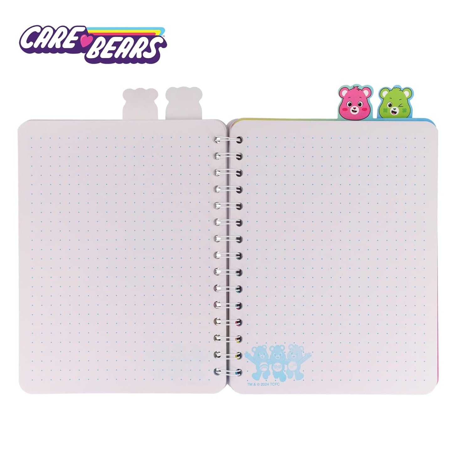 Inkology Care Bears: Unlock The Magic Care-A-Lot Club 4-Tab Spiral Notebook With 160 Dotted Sheets | 6 x 9 Inches