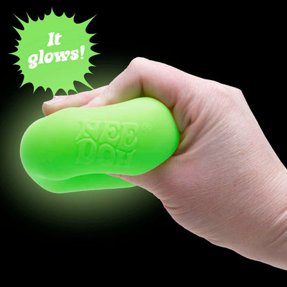 Schylling NeeDoh Nice Cube Glow - Super Solid Glow in The Dark Squish Sensory Toy
