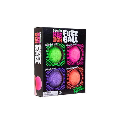 Schylling NeeDoh Teenie Fuzz Ball 4 Pack, 1.5-inch Sensory Squeeze Ball