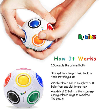 Rubik's Cube Rainbow Ball Fidget Toy, 1 random color