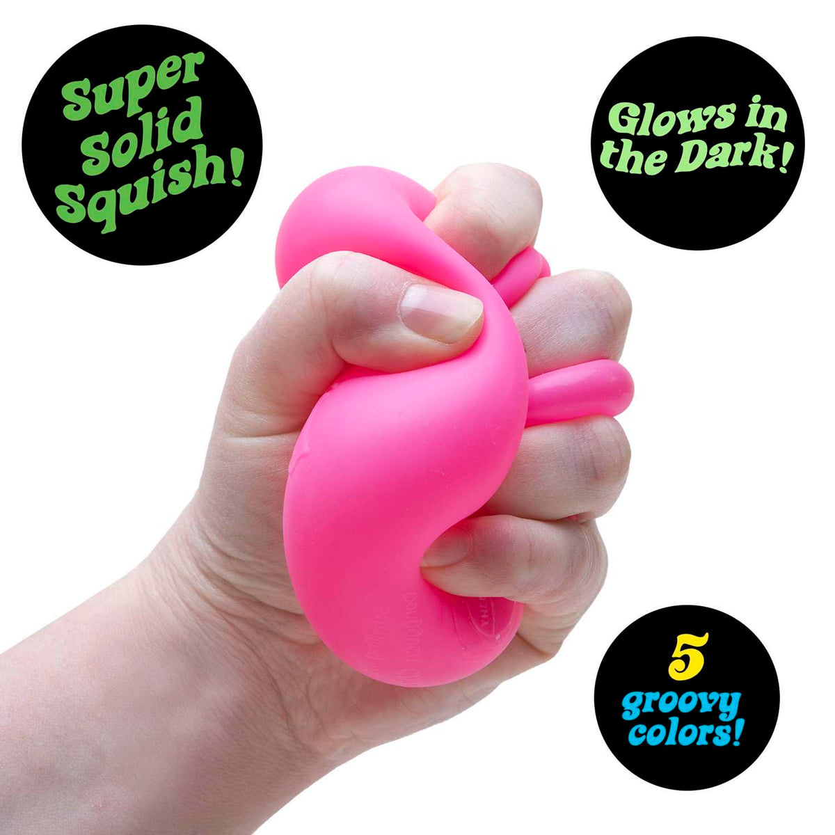 Schylling NeeDoh Nice Cube Glow - Super Solid Glow in The Dark Squish Sensory Toy