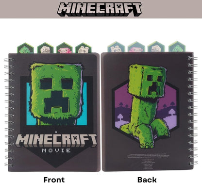 Minecraft Movie Tab Journal Notebook for Kids, Spiral Bound, 96 Lined Pages, 8 x 7 inches