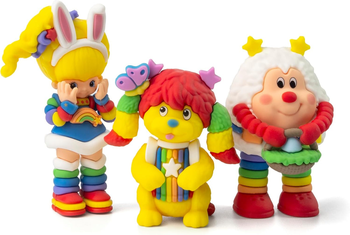 Rainbow Brite 3-Pack Spring Season 2.5-inch Rainbow Brite, Twink & Puppy Brite Cheebee Collectible Figure Set
