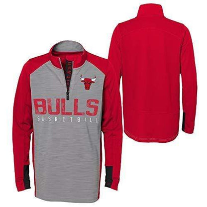 NBA Kids & Youth Boys Chicago Bulls | Medium(5-6) 1/4 Zip Long Sleeve Top