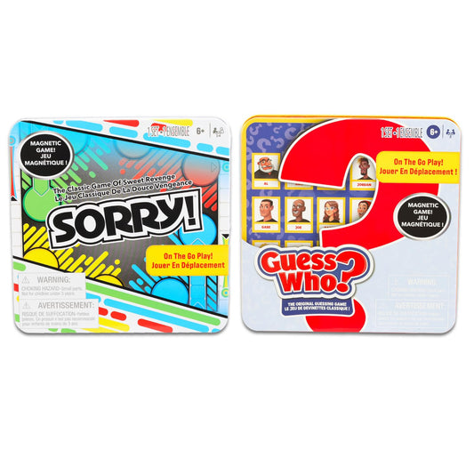 Hasbro Magnetic Travel Game Set - Bundle Featuring Sorry! and Guess Who?