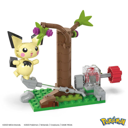 MEGA Pokémon Action Figure Building Toy Set, Pichu's Forest Forage - 84 Pieces