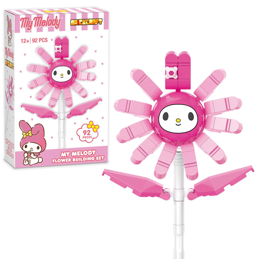 Brickcraft Officially Licensed Sanrio My Melody Flower, 92 Pieces Building Set