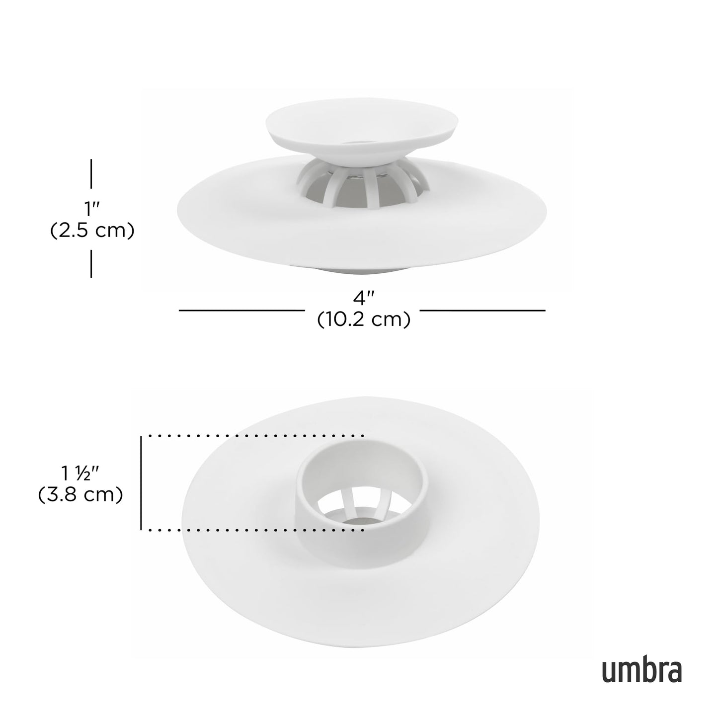 Umbra Flex Drain Stop/Hair Catcher, White