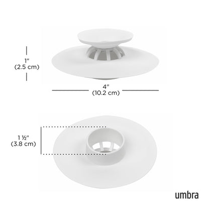 Umbra Flex Drain Stop/Hair Catcher, White