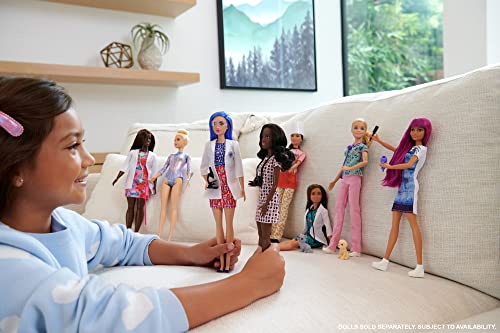 Barbie Scientist Doll with Blue Hair, Lab Coat, Flats and Microscope