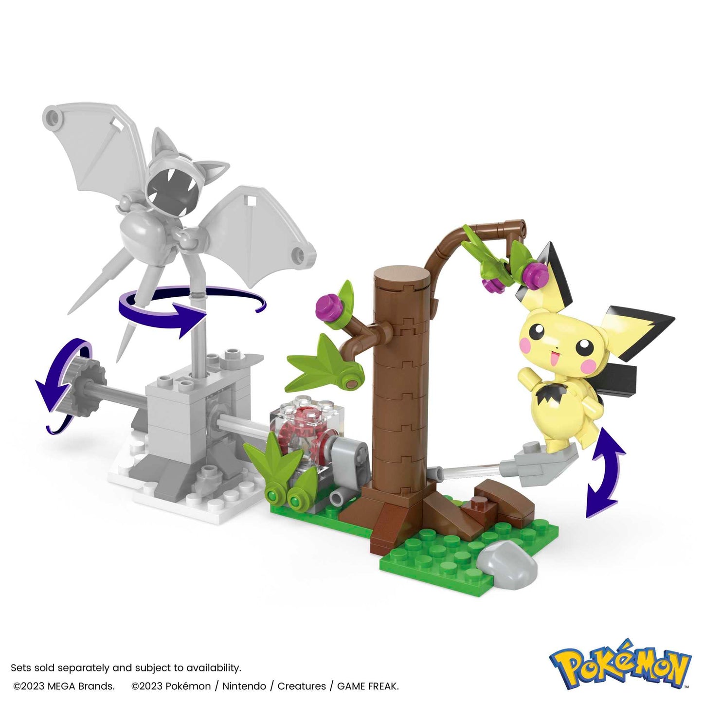 MEGA Pokémon Action Figure Building Toy Set, Pichu's Forest Forage - 84 Pieces