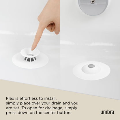Umbra Flex Drain Stop/Hair Catcher, White