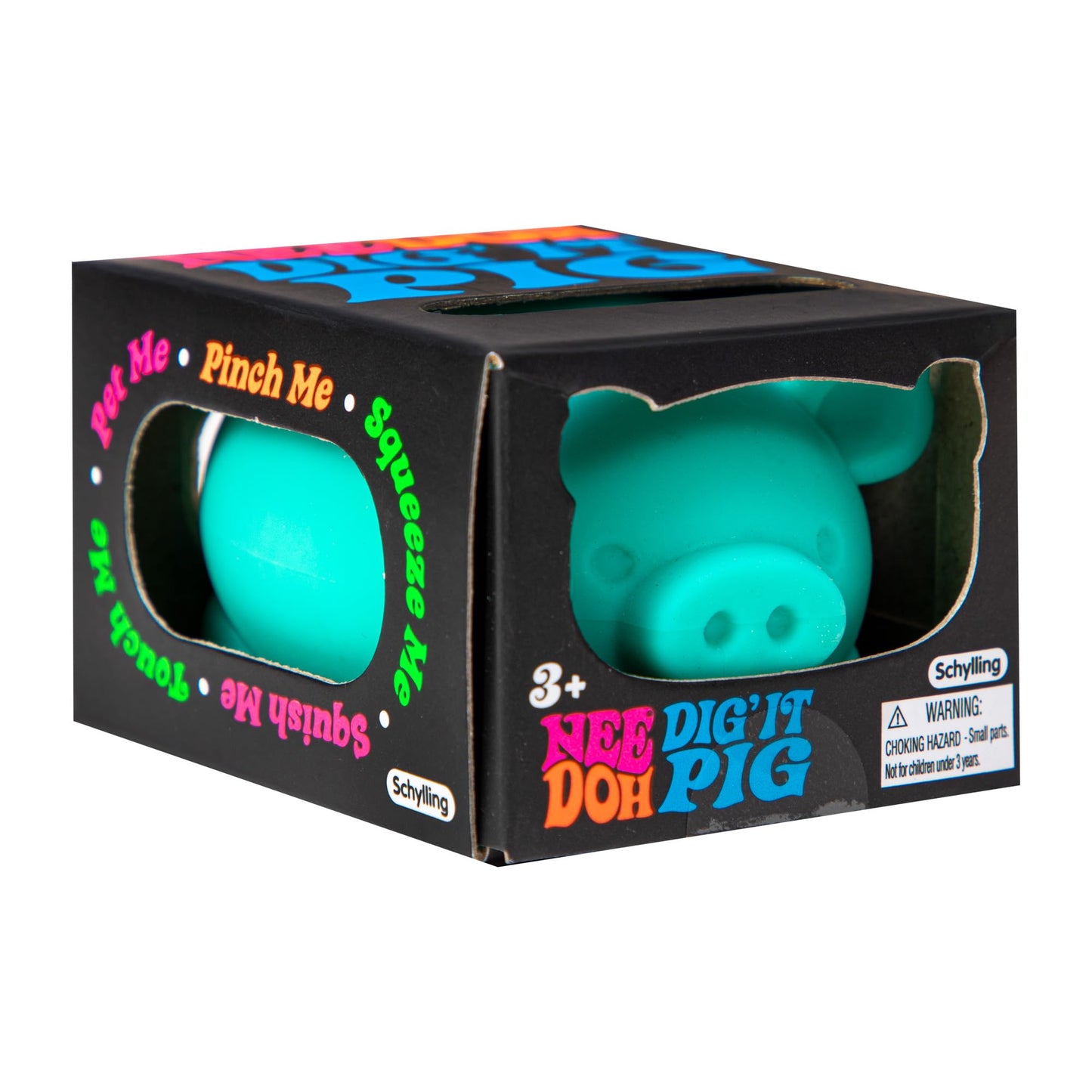 NeeDoh Dig' It Pig Stress Ball, Squeeze and Squish Ball Fidget Toy, 1 Random Color