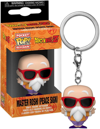 Funko Pop! Keychain: Dragon Ball Z - Master Roshi with Peace Sign
