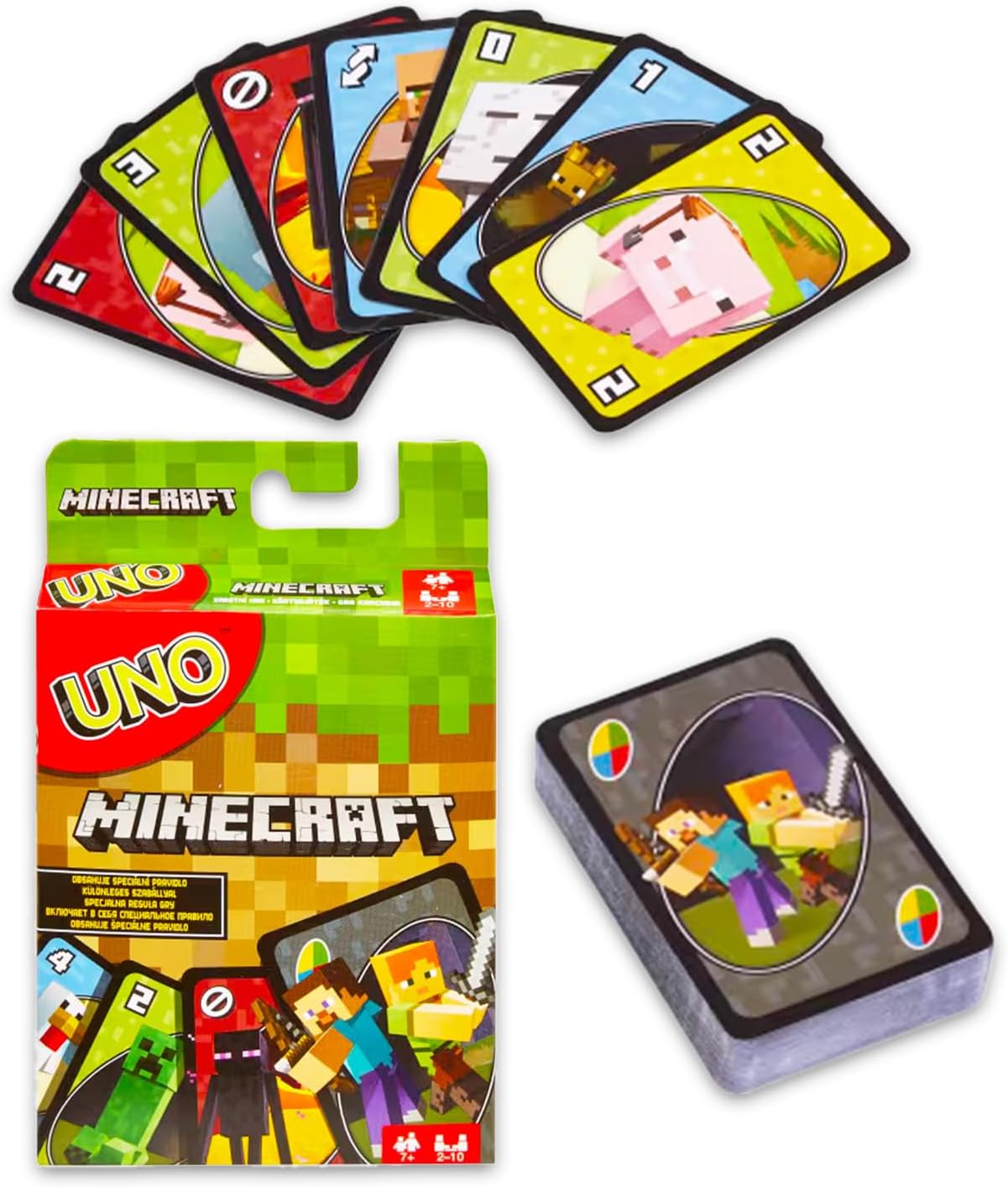 UNO Video Game Cards 3-Pack Bundle with Minecraft, Super Mario and Teenage Mutant Ninja Turtles