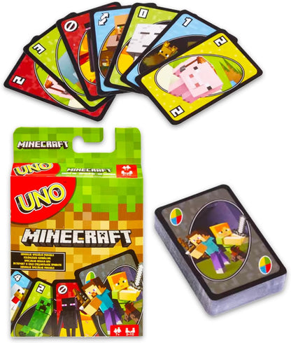 UNO Video Game Cards 3-Pack Bundle with Minecraft, Super Mario and Teenage Mutant Ninja Turtles