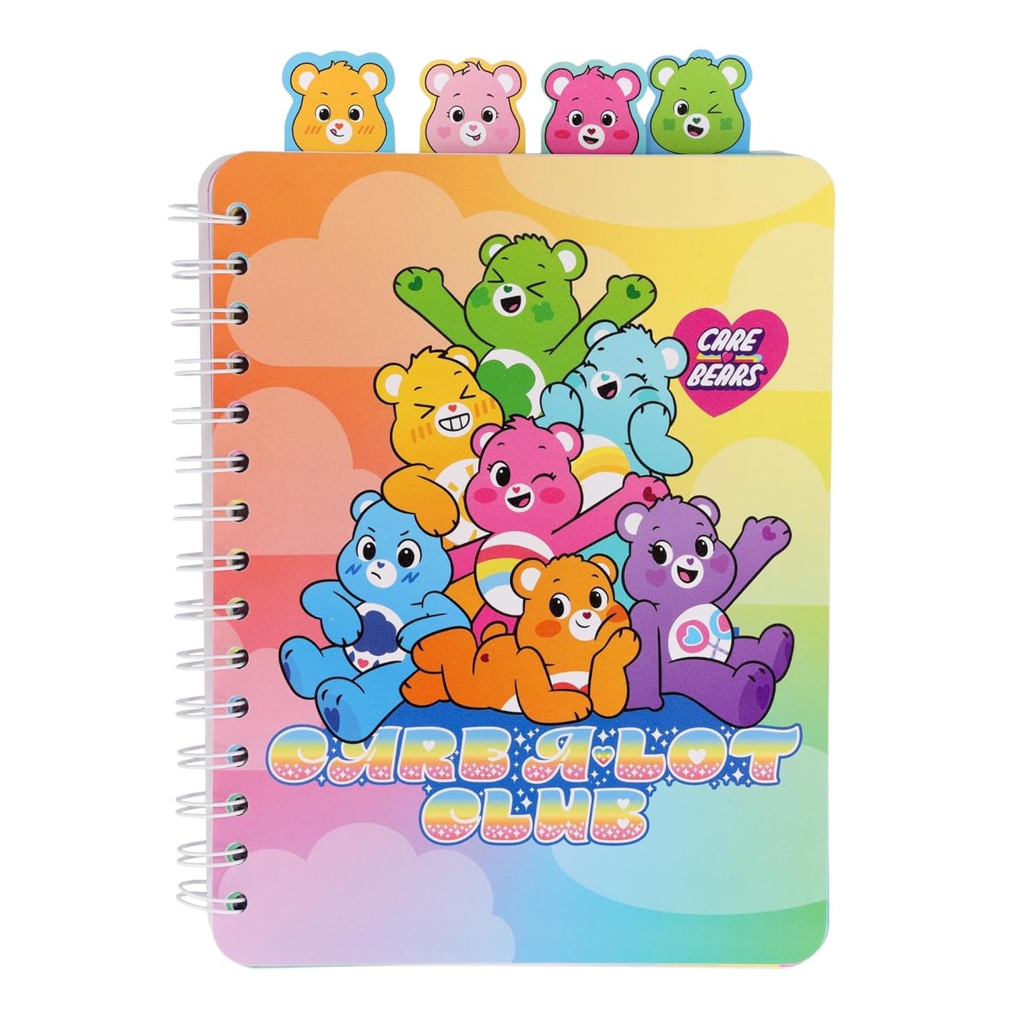 Inkology Care Bears: Unlock The Magic Care-A-Lot Club 4-Tab Spiral Notebook With 160 Dotted Sheets | 6 x 9 Inches