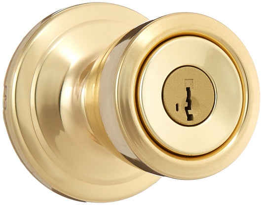 Kwikset 97402-779 Box Pack Abbey SmartKey Entry Knob, Polished Brass