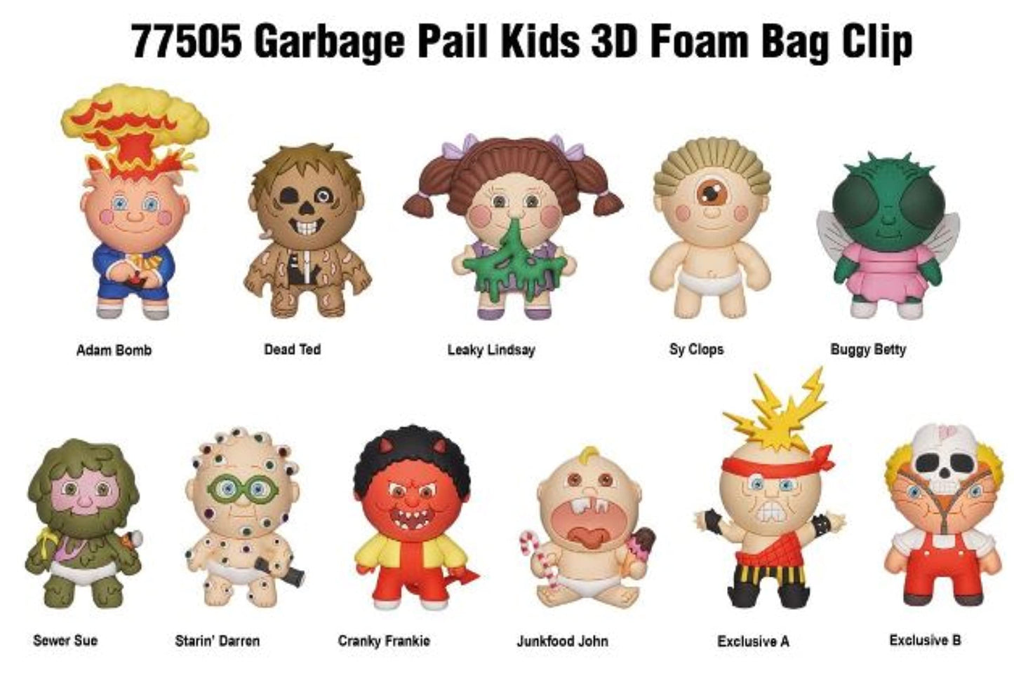 Garbage Pail Kids 3D Figural Foam Bag Clip Series 1 Mystery Pack (1 RANDOM Figure)