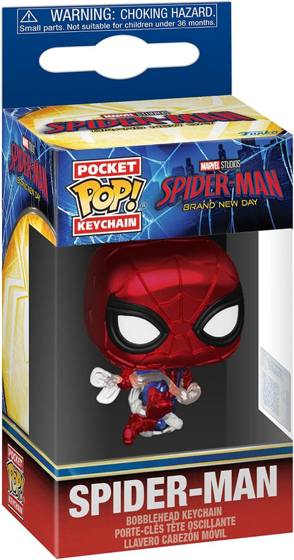 Funko Pop! Keychain: Marvel Spider-Man Brand New Day - Spider-Man Metallic Keyring