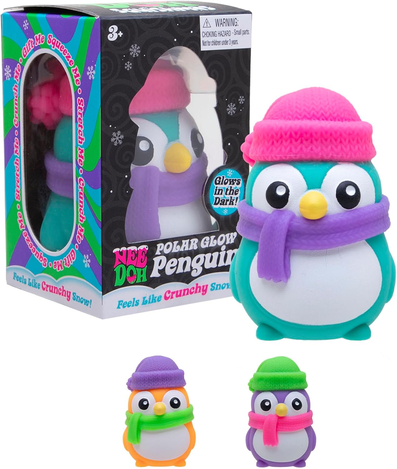 Schylling NeeDoh Polar Glow Penguin Sensory Squishable - 1 Random Color