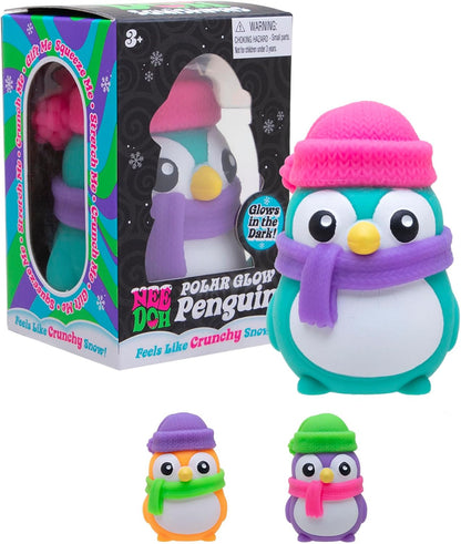Schylling NeeDoh Polar Glow Penguin Sensory Squishable - 1 Random Color