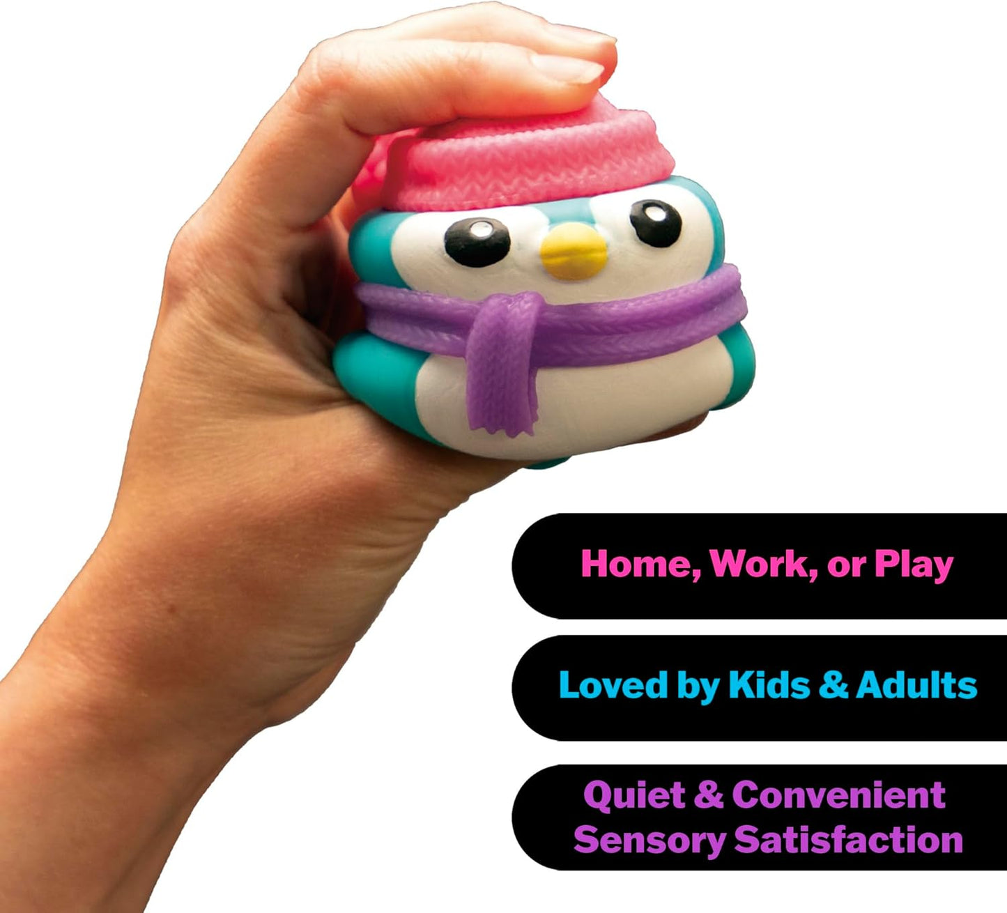 Schylling NeeDoh Polar Glow Penguin Sensory Squishable - 1 Random Color