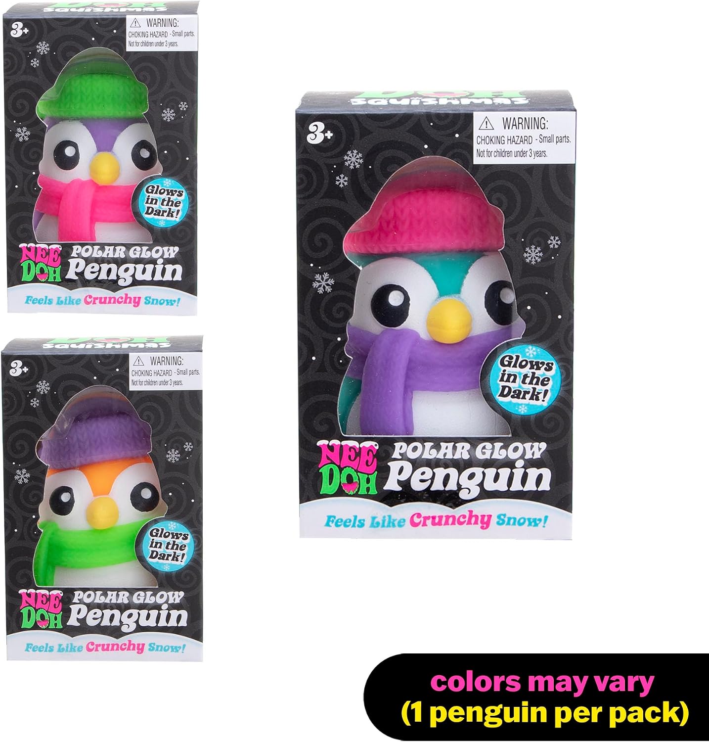 Schylling NeeDoh Polar Glow Penguin Sensory Squishable - 1 Random Color
