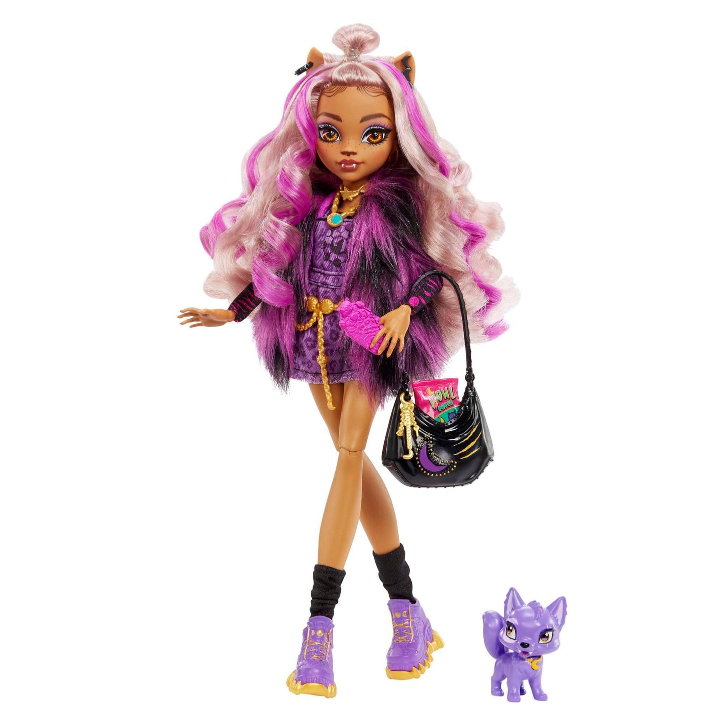 Monster High Doll, Clawdeen Wolf with Pet Dog Crescent