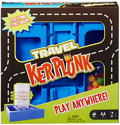 Mattel Games Travel Kerplunk, Portable Kids Game with Built-in Storage