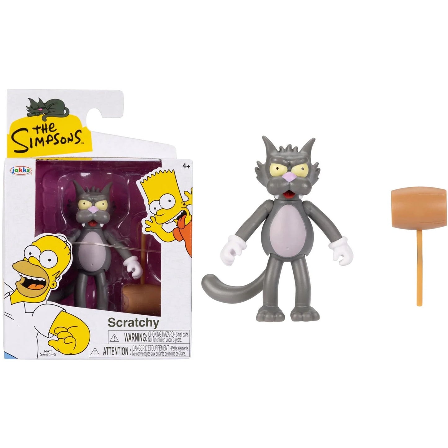 The Simpsons 2.5-inch Scaled Collectible Scratchy with Mallet Action Figure