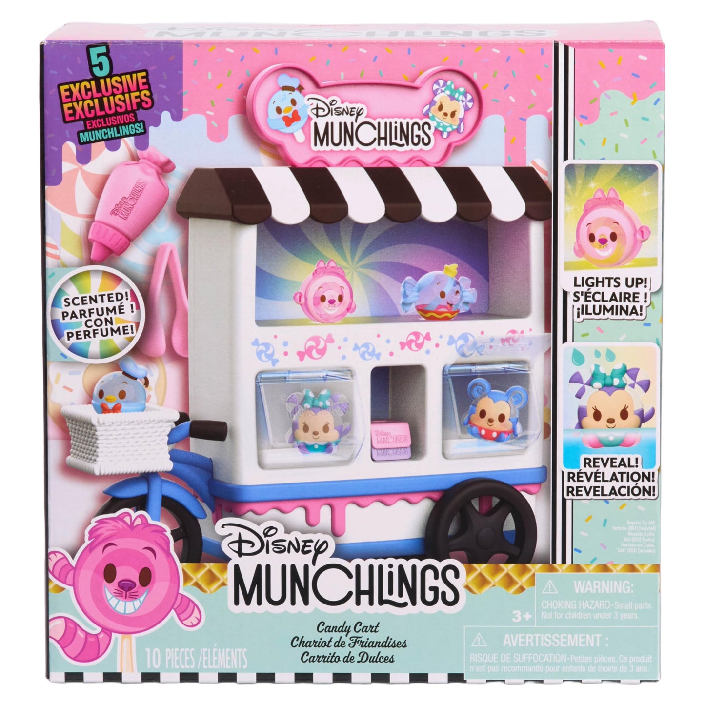 Disney Munchlings Candy Cart 13-Piece Playset with Lights