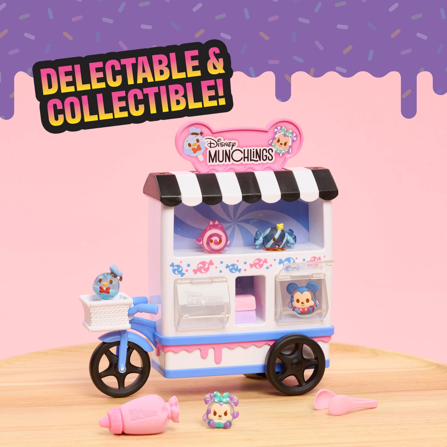 Disney Munchlings Candy Cart 13-Piece Playset with Lights