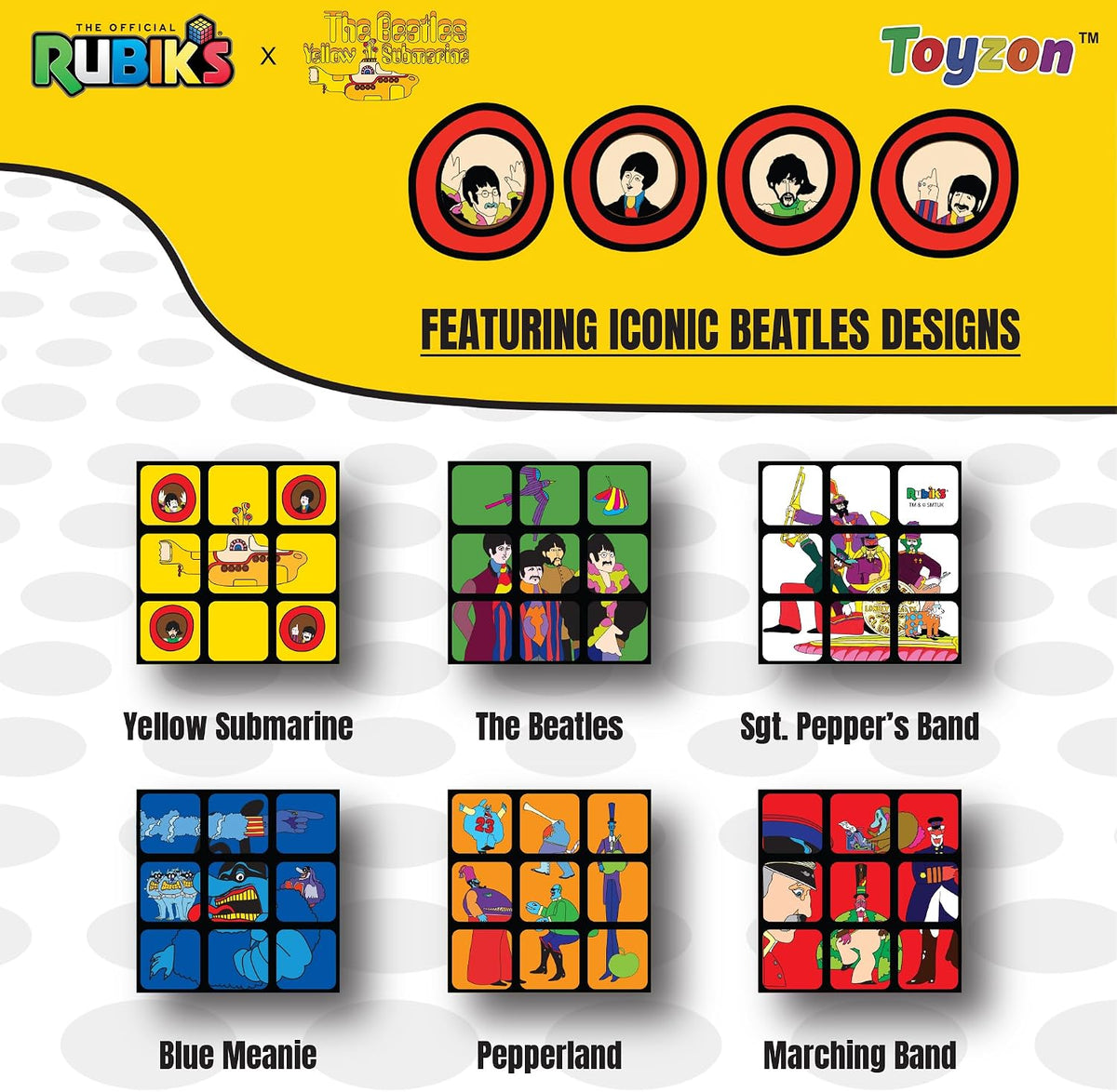 The Beatles x Rubik's Yellow Submarine 3" x 3" Cube
