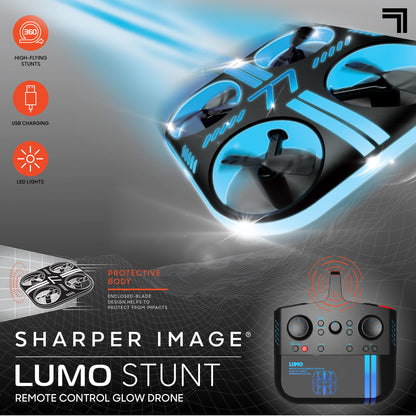 SHARPER IMAGE Lumo Stunt Remote Control LED Glow Drone