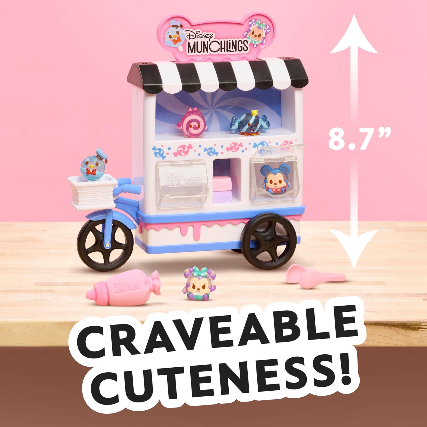 Disney Munchlings Candy Cart 13-Piece Playset with Lights