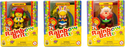 Rainbow Brite 3-Pack Spring Season 2.5-inch Rainbow Brite, Twink & Puppy Brite Cheebee Collectible Figure Set