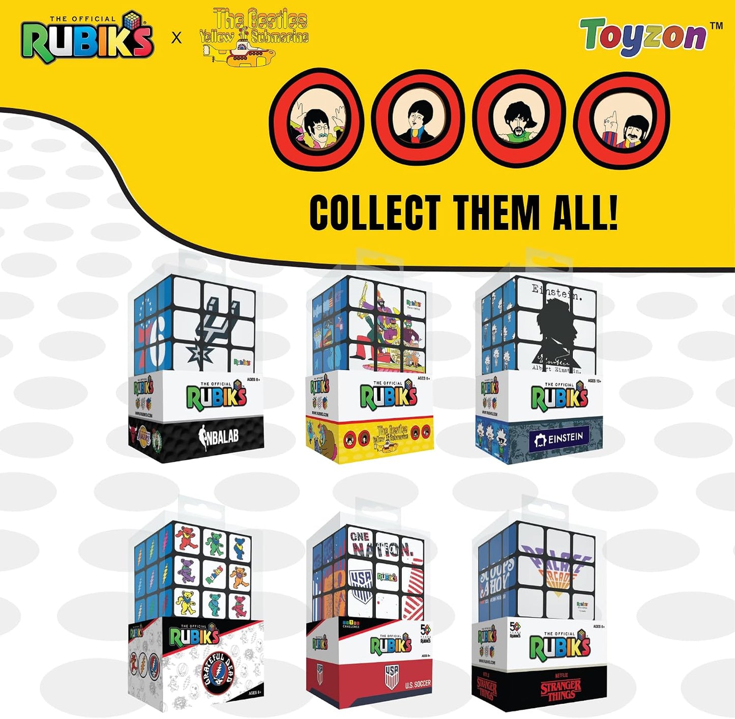 The Beatles x Rubik's Yellow Submarine 3" x 3" Cube