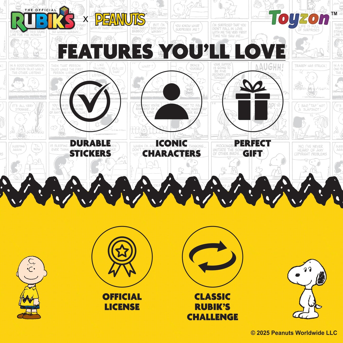 Rubik’s Cube – Peanuts Classic Moments Themed 3x3 Speed Cube