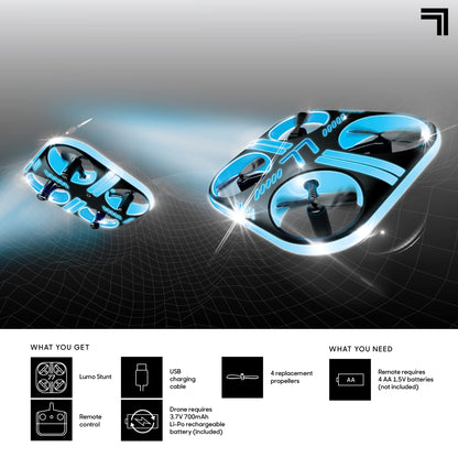 SHARPER IMAGE Lumo Stunt Remote Control LED Glow Drone