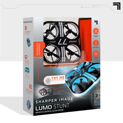 SHARPER IMAGE Lumo Stunt Remote Control LED Glow Drone