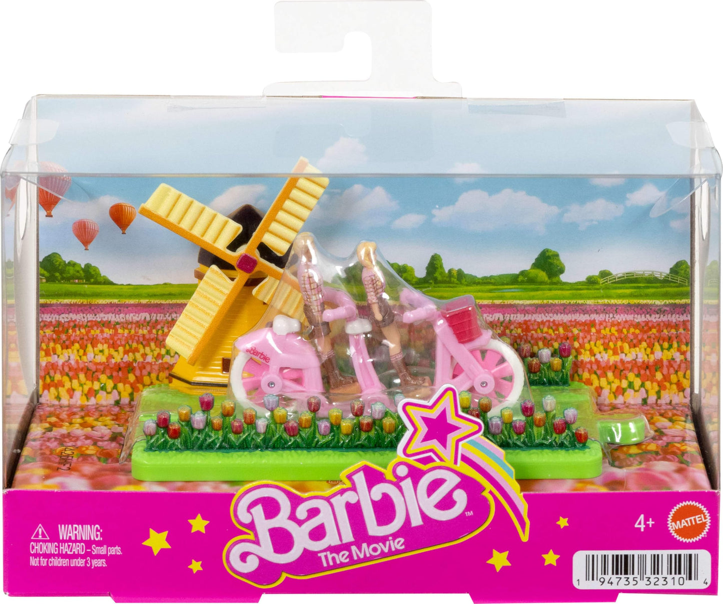 BarbieLand Toy Vehicle Playset with 1.5-inch Dolls and Bicycle Inspired by Barbie The Movie